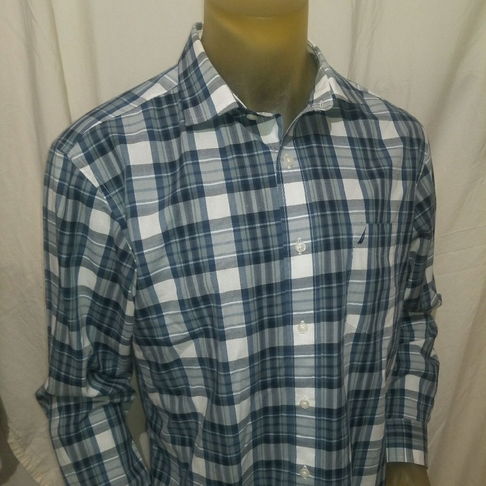 Nautica  Blue Mens Size Large L Single Pocket Plai